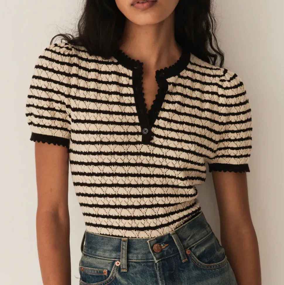 Dôen - T-shirt Brandie - Beige rayé