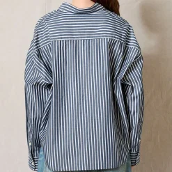 Denimist - Chemise Rayure Courte - Marine