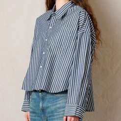 Denimist - Chemise Rayure Courte - Marine