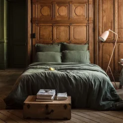 Drap plat en gaze de coton - Vert Luxembourg