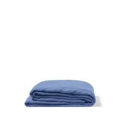 Drap plat en gaze de coton - Bleu Pompidou