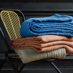 Drap plat en gaze de coton - Vert 77 Rue de Varenne