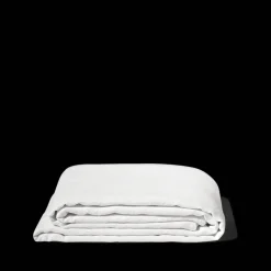Drap plat en lin lavé - Blanc optique