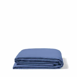 Drap plat en lin lavé - Bleu Paros
