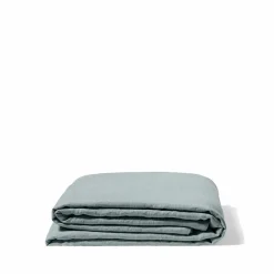 Drap plat en lin lavé - Gris Vésuve
