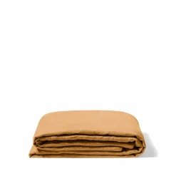 Drap plat en lin lavé - Jaune Asahi