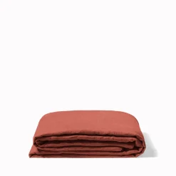 Drap plat en lin lavé - Rouge Urushi