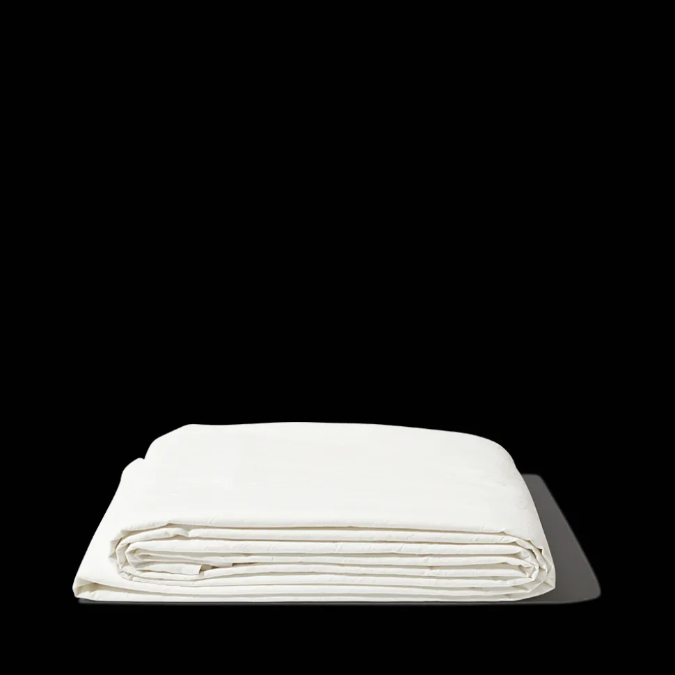 Drap plat en percale de coton - Blanc Craie