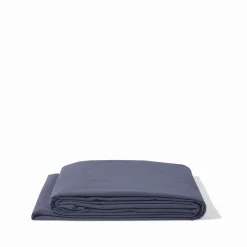 Drap plat en percale de coton - Bleu d'Orage