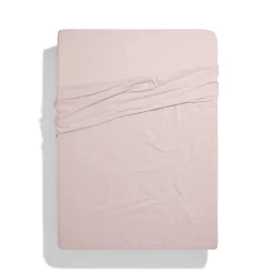 Drap plat en percale de coton - Rosé Poudré