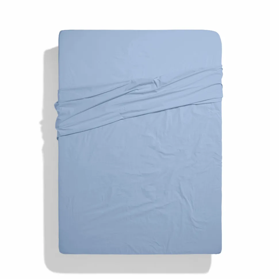 Drap plat en percale de coton - Parme Lilas