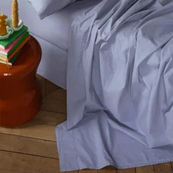 Drap plat en percale de coton - Mauve Lavantin