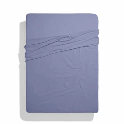 Drap plat en percale de coton - Mauve Lavantin