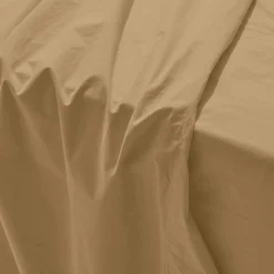 Drap plat en percale de coton - Brun Sarrasin
