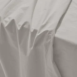 Drap plat en percale de coton - Gris Pavot