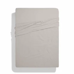 Drap plat en percale de coton - Gris Pavot