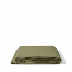 Drap plat en percale de coton - Vert Camouflage