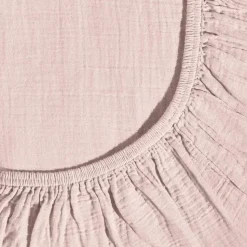 Drap-housse en gaze de coton - Rose de Bagatelle