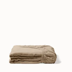 Drap-housse en gaze de coton - Beige Quai de Seine