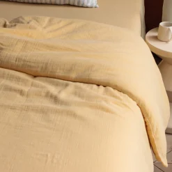 Drap-housse en gaze de coton - Jaune Batignolles
