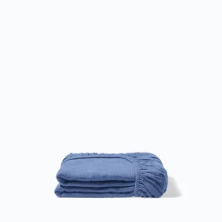 Drap-housse en gaze de coton - Bleu Pompidou