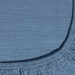 Drap-housse en gaze de coton - Bleu Zinc