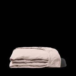 Drap-housse en lin lavé - Beige Rosé