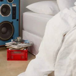 Drap-housse en lin lavé - Blanc Optique
