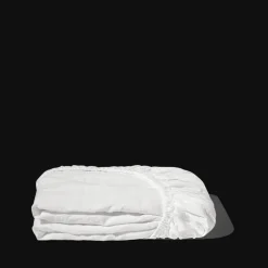 Drap-housse en lin lavé - Blanc Optique