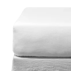 Drap-housse en lin lavé - Blanc Optique