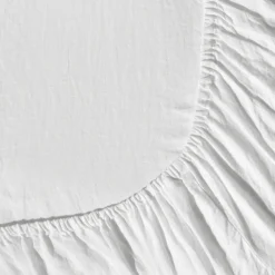 Drap-housse en lin lavé - Blanc Optique