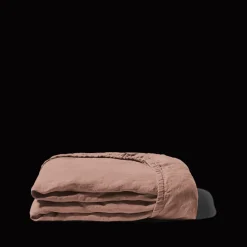 Drap-housse en lin lavé - Rose Argile