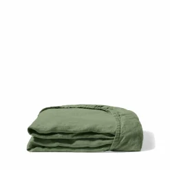 Drap-housse en lin lavé - Vert d'Anduze