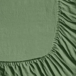 Drap-housse en lin lavé - Vert d'Anduze