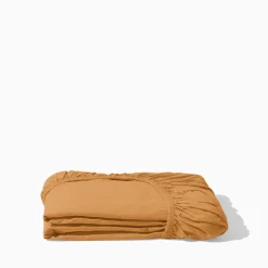 Drap-housse en percale de coton - Jaune Safran
