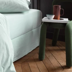 Drap-housse en percale de coton - Bleu d'Eau