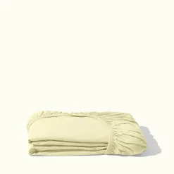 Drap-housse en percale de coton - Jaune Yuzu