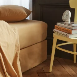 Drap-housse en percale de coton - Brun Sarrasin