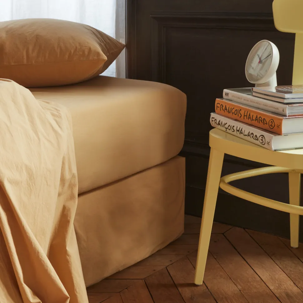 Drap-housse en percale de coton - Brun Sarrasin