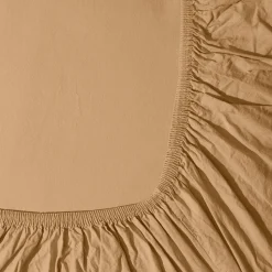 Drap-housse en percale de coton - Brun Sarrasin