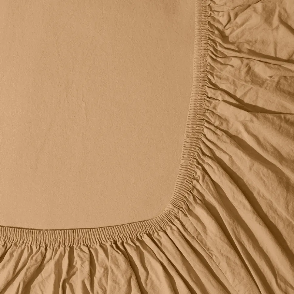 Drap-housse en percale de coton - Brun Sarrasin