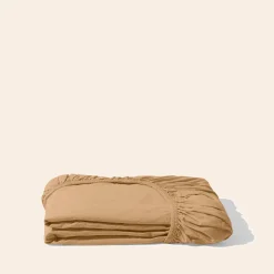 Drap-housse en percale de coton - Brun Sarrasin