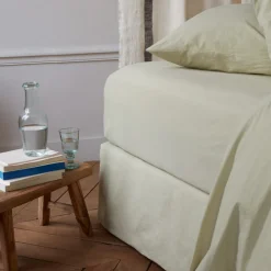 Drap-housse en percale de coton - Vert Sauge