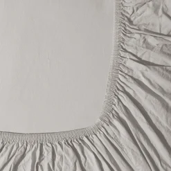 Drap-housse en percale de coton - Gris Pavot