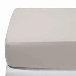 Drap-housse en percale de coton - Gris Pavot