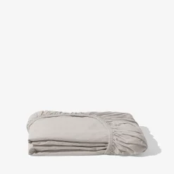 Drap-housse en percale de coton - Gris Pavot