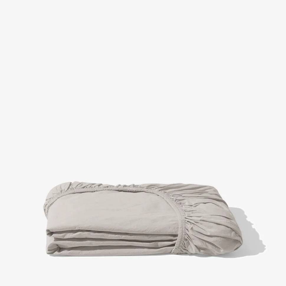 Drap-housse en percale de coton - Gris Pavot