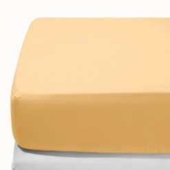 Drap-housse en percale de coton - Jaune Orge