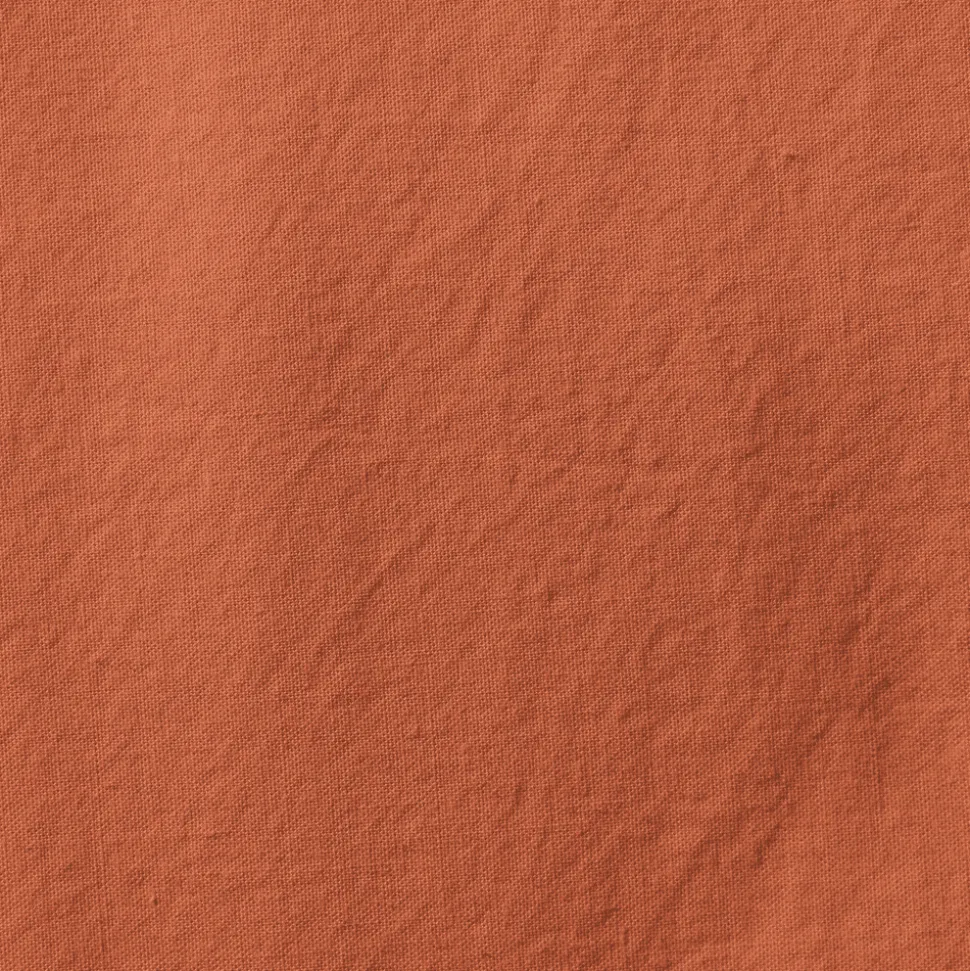 Drap-housse en percale de coton - Rouge Ocre