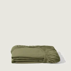Drap-housse en percale de coton - Vert Camouflage
